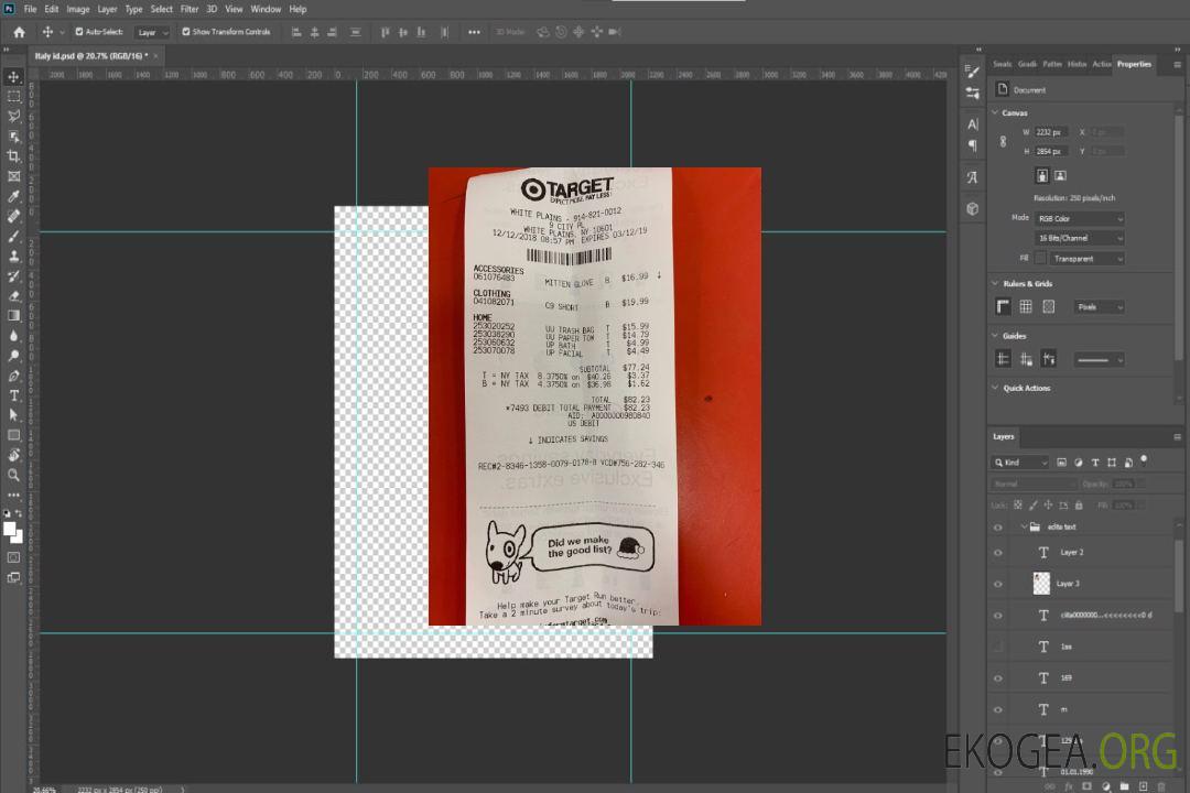 Reçu de paiement de la société cible template